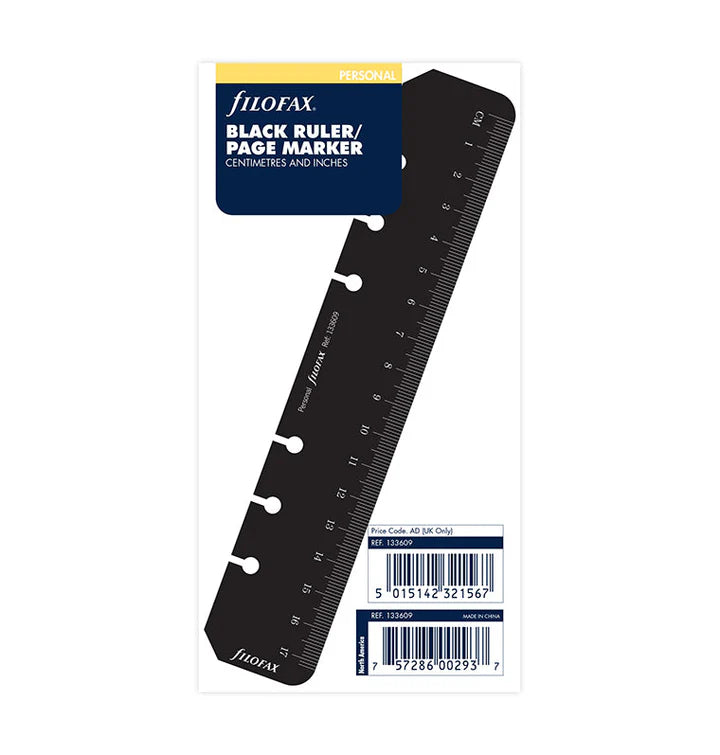 Filofax - Ruler Page Marker Black - Personal Organiser Refill