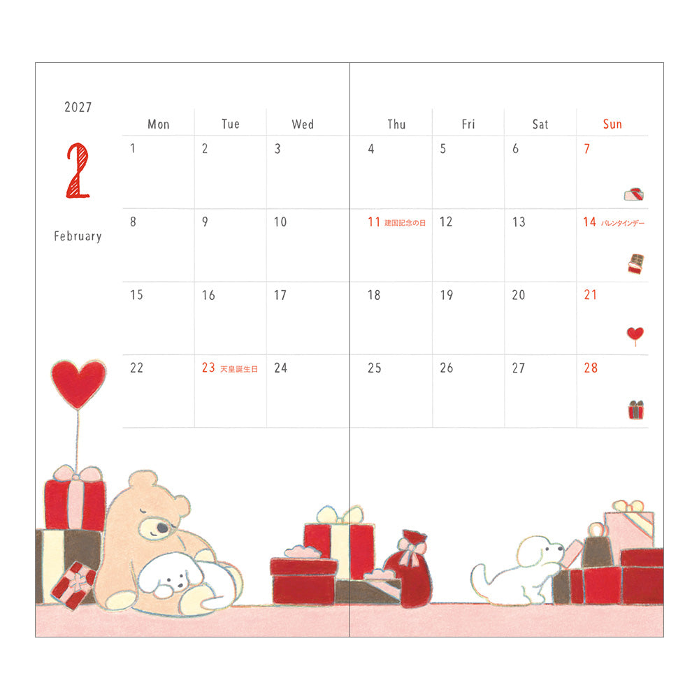 Midori - Pocket Diary Slim Dog 2027