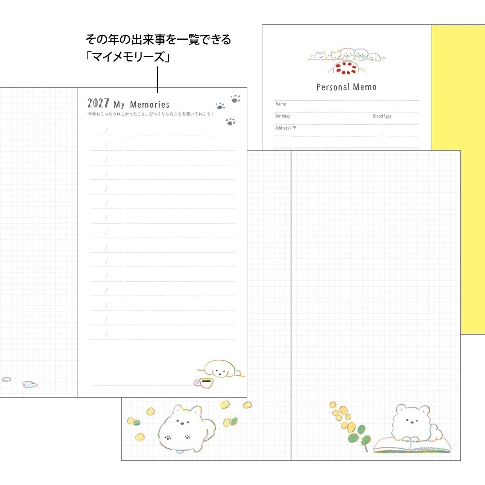 Midori - Pocket Diary Slim Dog 2027