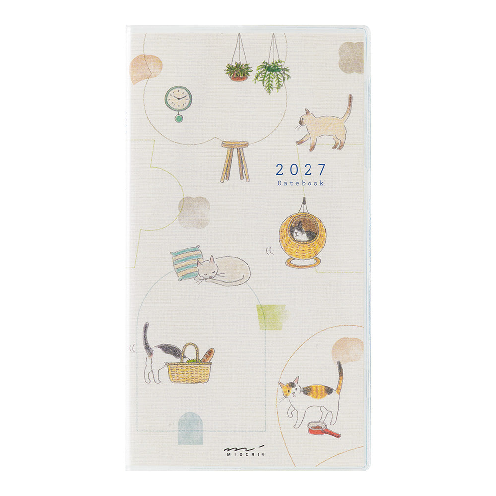 Midori - Pocket Diary Slim Cat 2027
