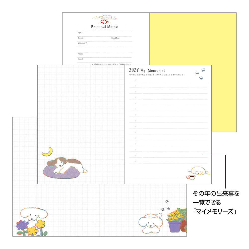 Midori - Pocket Diary A6 Dog 2027
