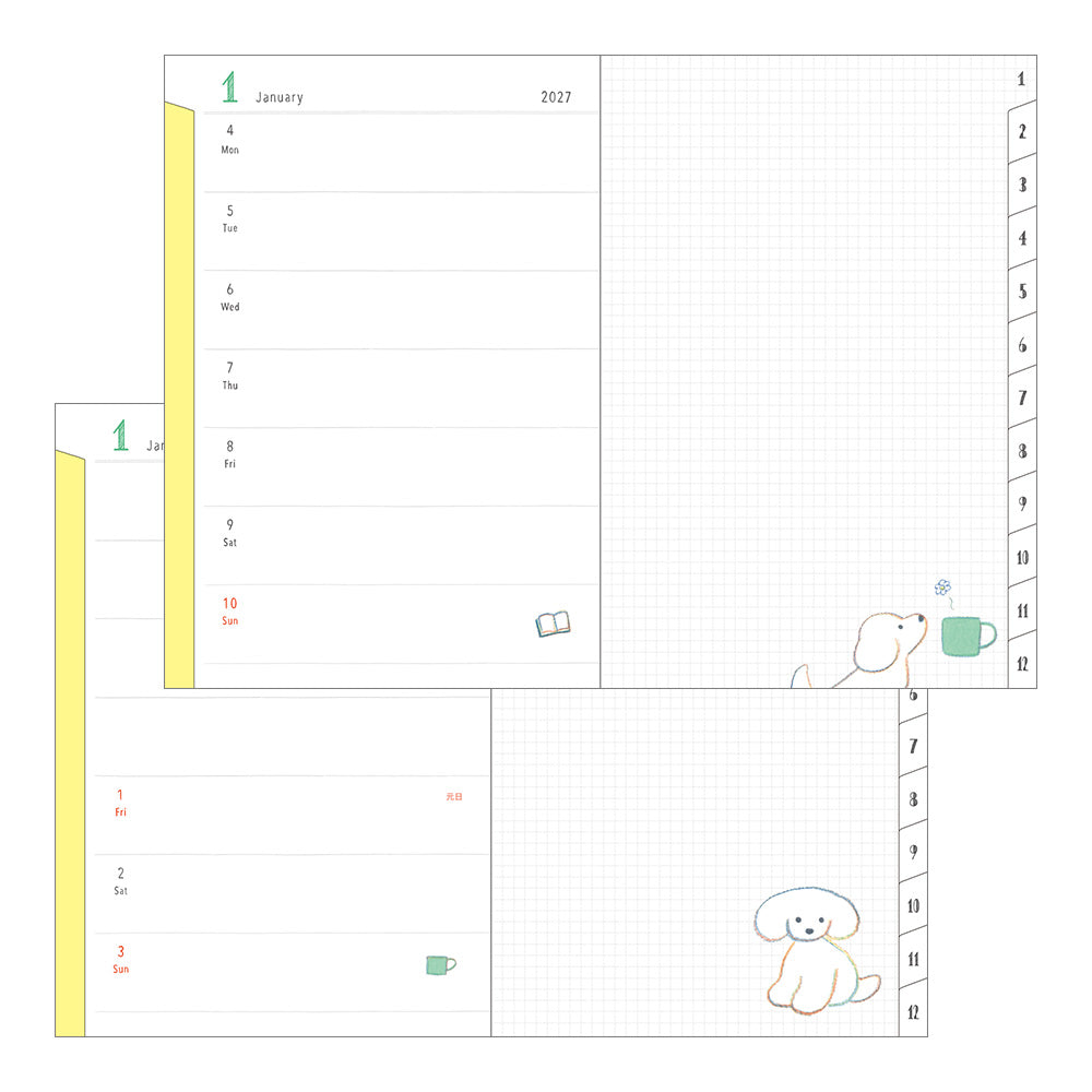 Midori - Pocket Diary B6 Dog 2027