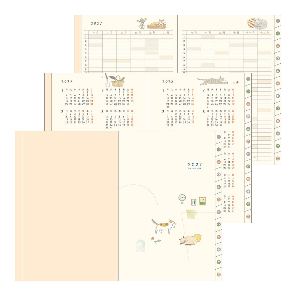 Midori - Pocket Diary B6 Cat 2027