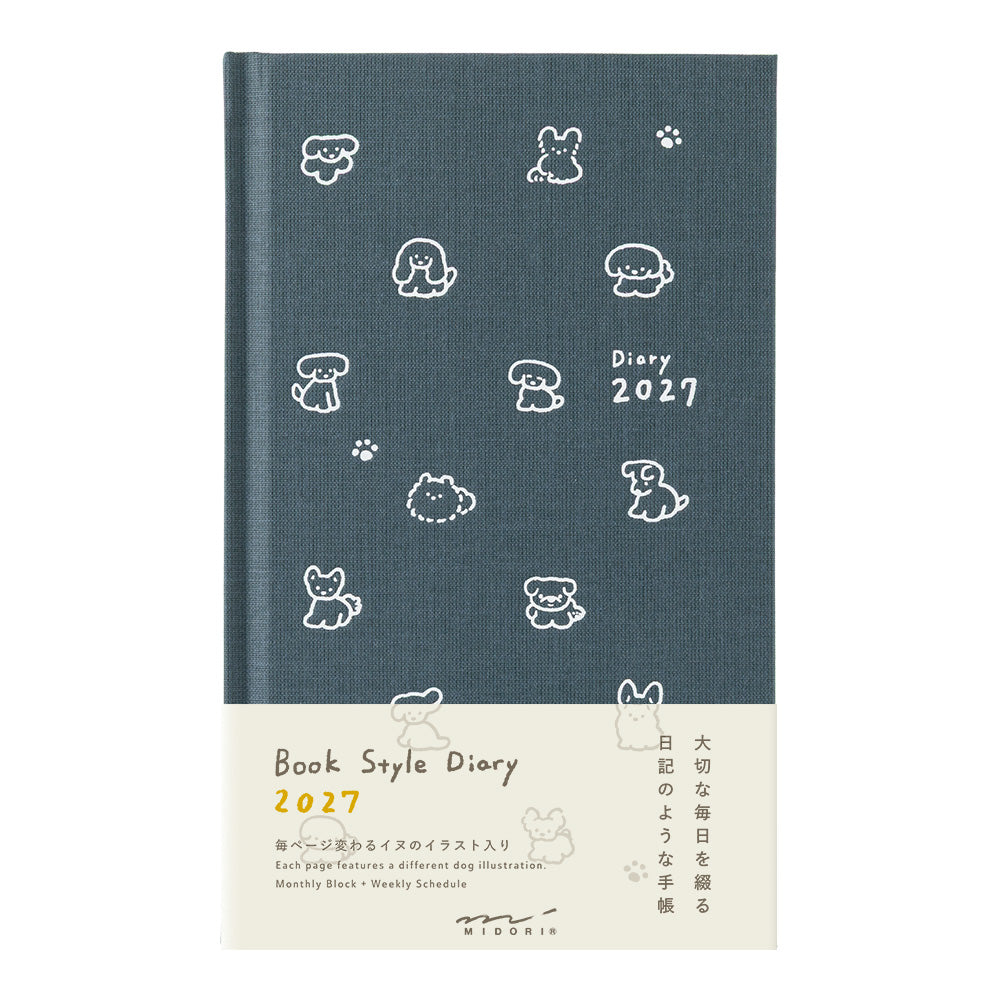 Midori - Book Style Diary B6 Variant Dog Navy 2027