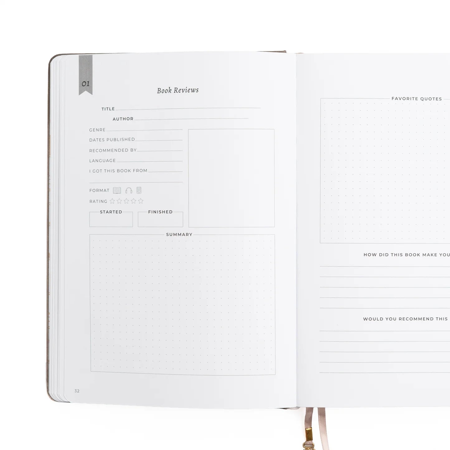 Archer & Olive - A5 Reading Journal - Vintage in Lilac-Notitieboek-DutchMills