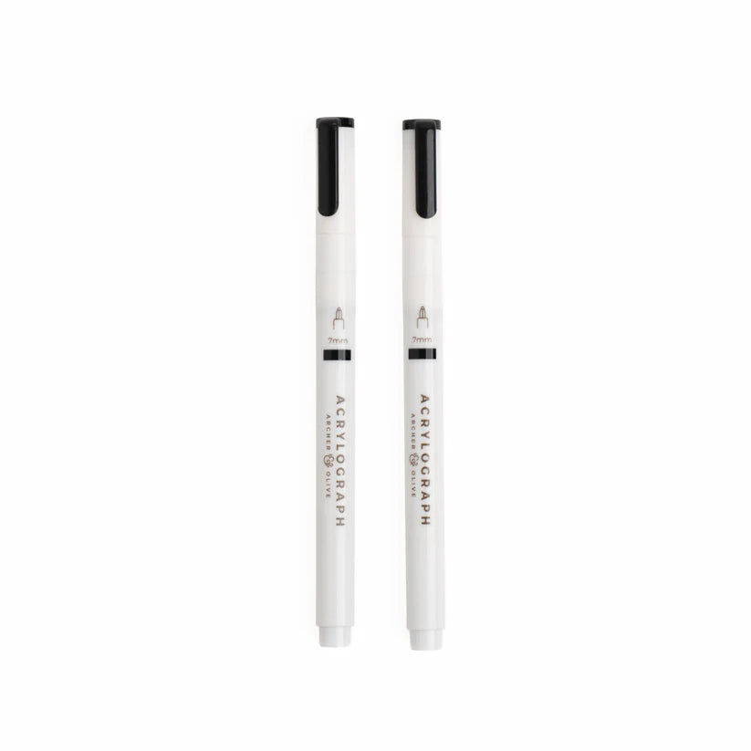 Archer & Olive - Acrylograph Pen Black (Set of 2)-Stift-DutchMills