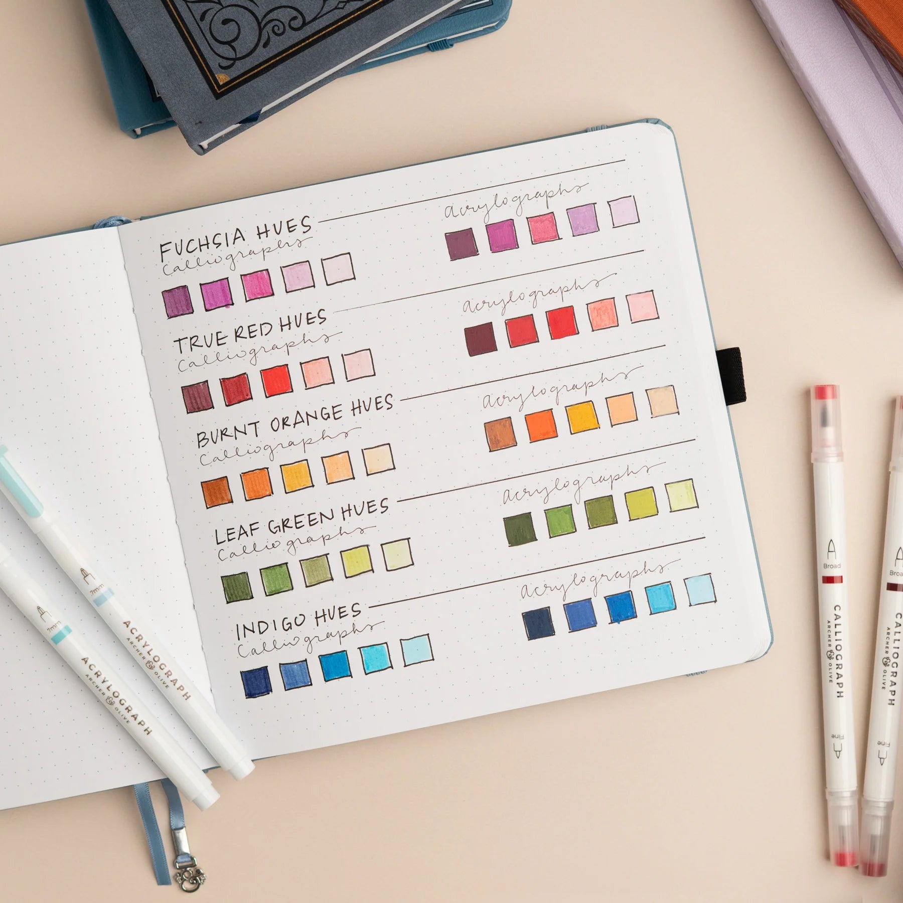 Archer & Olive - Burnt Orange Hues Sets of 5 - Acrylograph-Stift-DutchMills