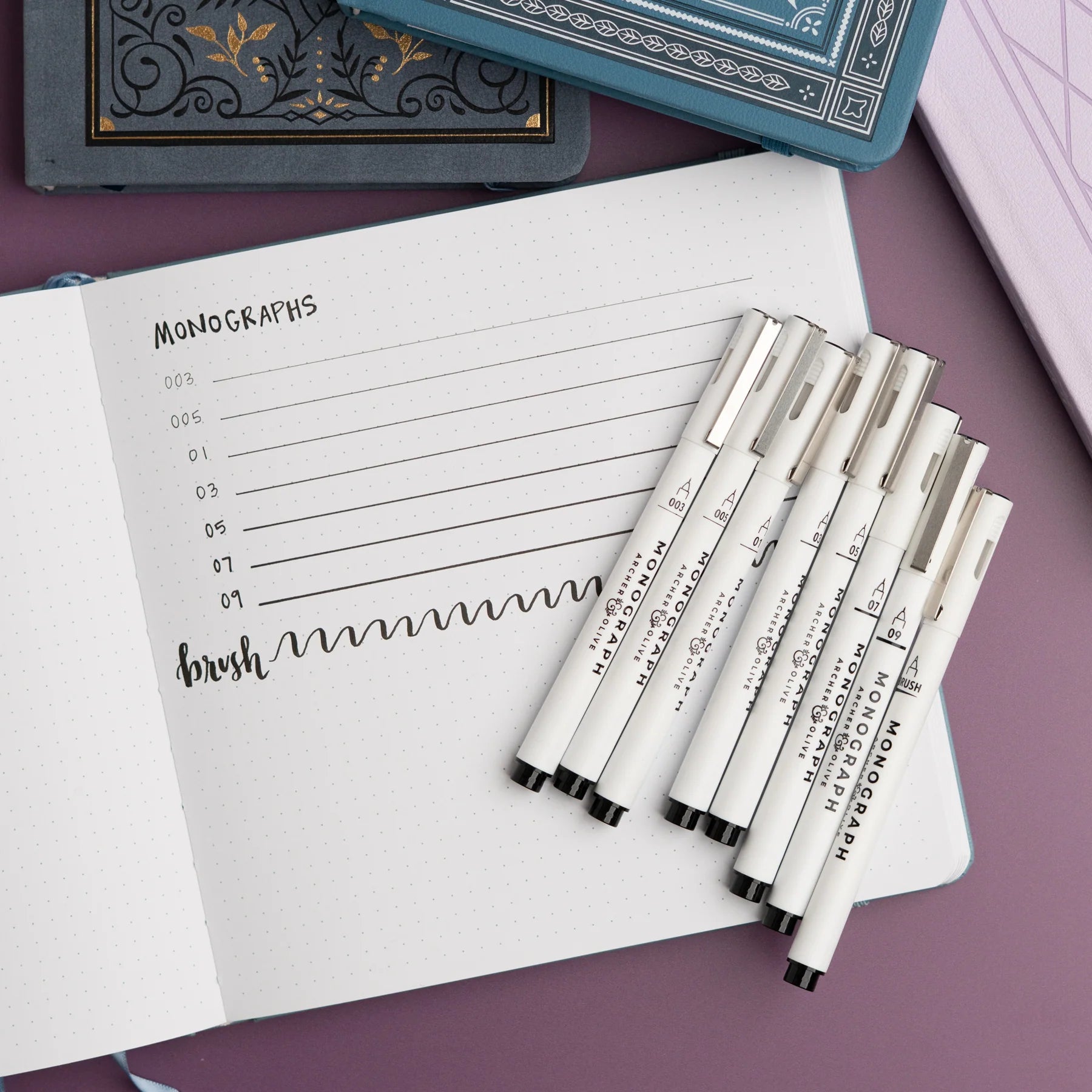 Archer & Olive - Monograph Pen Set of 3-Pennenset-DutchMills