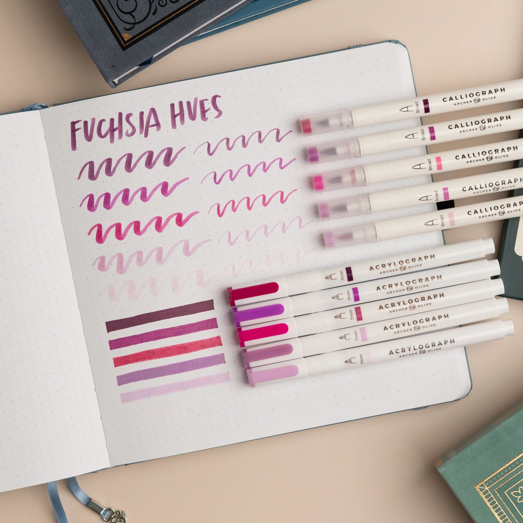 Archer & Olive - Fuchsia Hues Sets of 5 - Acrylograph-Stift-DutchMills