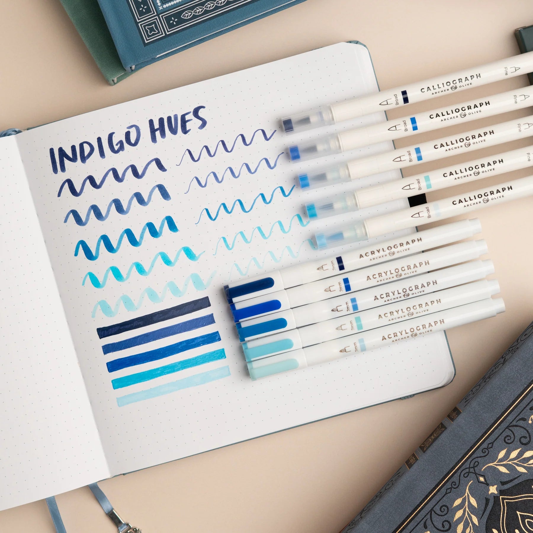 Archer & Olive - Indigo Hues Sets of 5 - Acrylograph-Stift-DutchMills