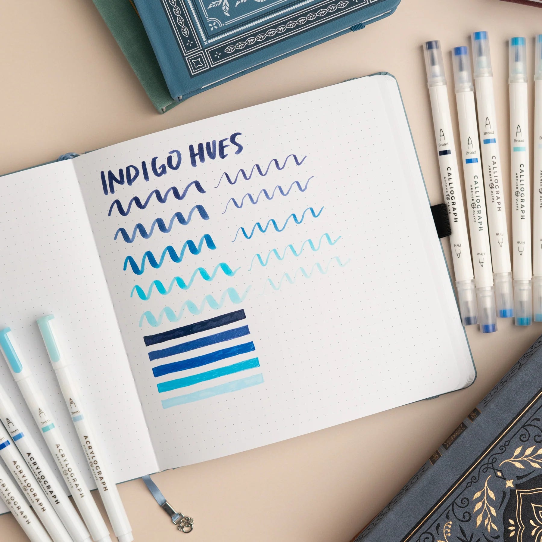 Archer & Olive - Indigo Hues Sets of 5 - Acrylograph-Stift-DutchMills