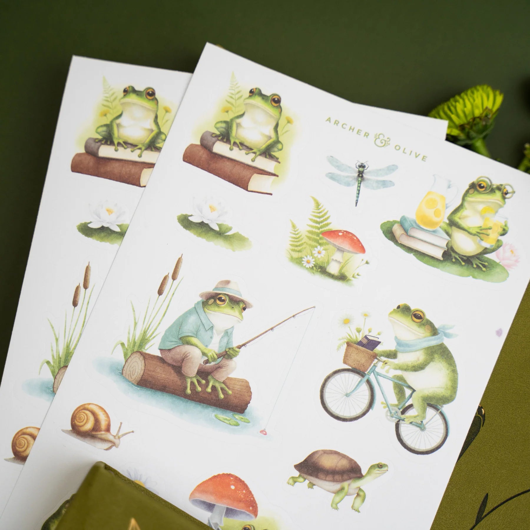 Archer & Olive - Literary Frog Sticker Set-Sticker-DutchMills
