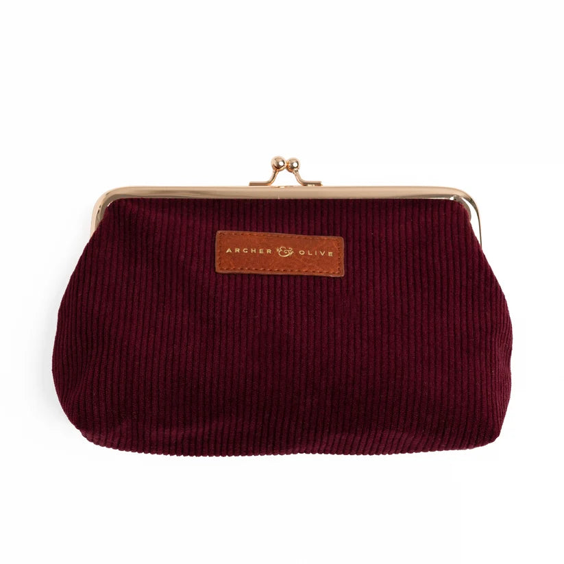 Archer & Olive - Quiet Corners Kiss-Lock Pouch | Maroon-Etui-DutchMills