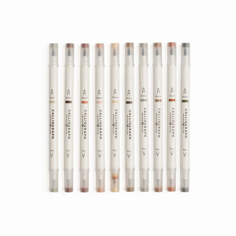 Archer & Olive - Quiet Corners | Set of 10 Calliograph Pens-Stift-DutchMills