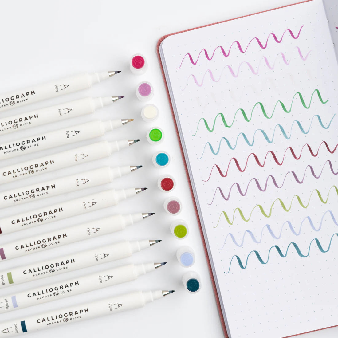 Archer & Olive - Snow & Stillness Calliograph Pens 10 pack-Stift-DutchMills