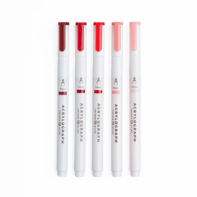 Archer & Olive - True Red Hues Sets of 5 - Acrylograph-Stift-DutchMills