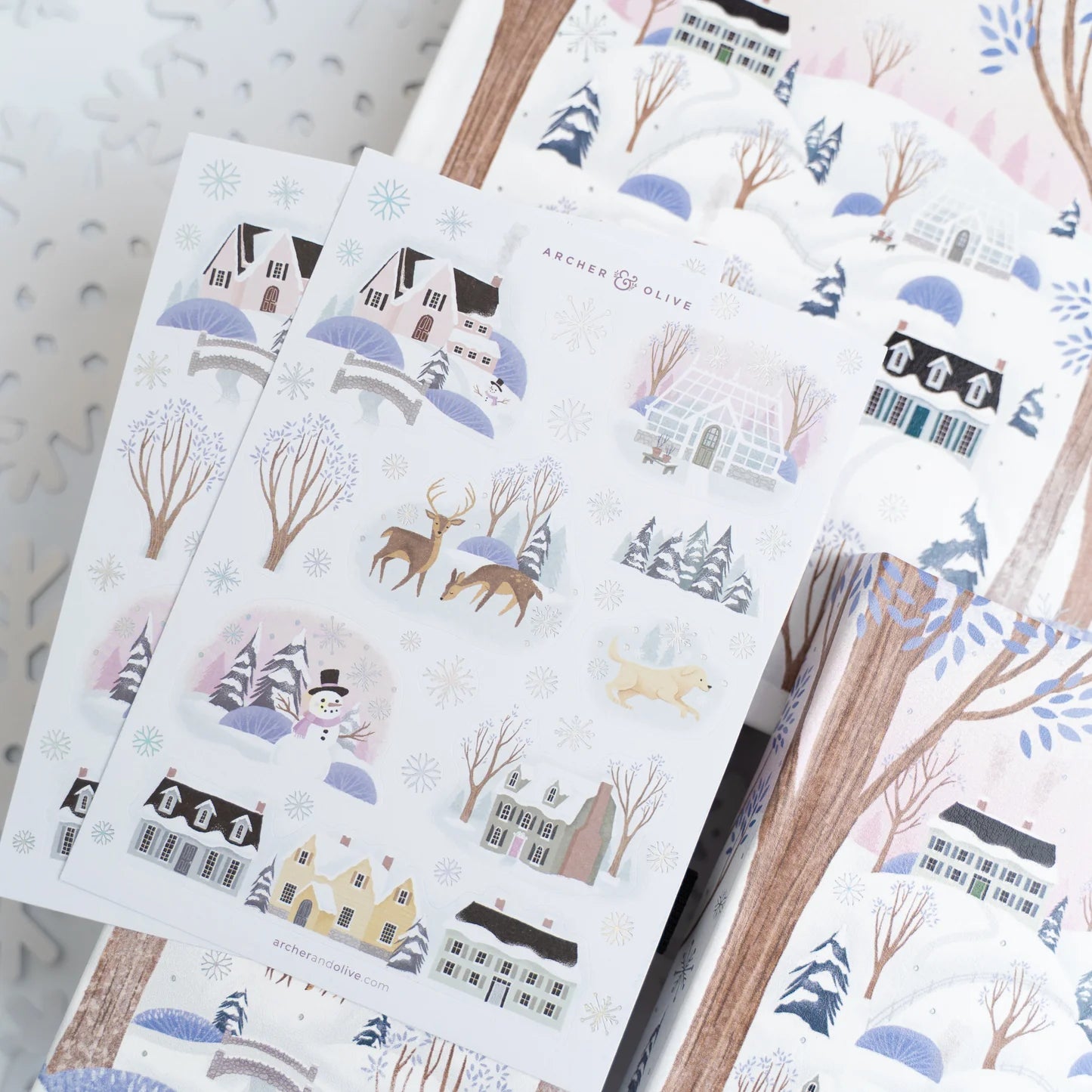 Archer & Olive - Winter Village Sticker Set-Sticker-DutchMills