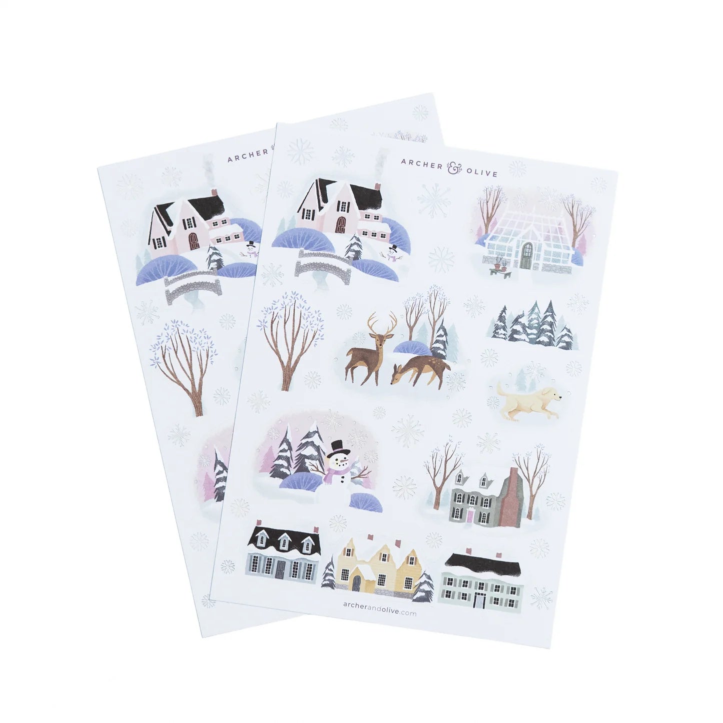 Archer & Olive - Winter Village Sticker Set-Sticker-DutchMills