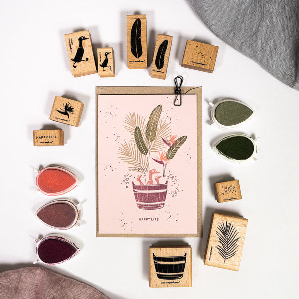 Cats on Appletrees - Leaf Strelizia 1-Stempel-DutchMills