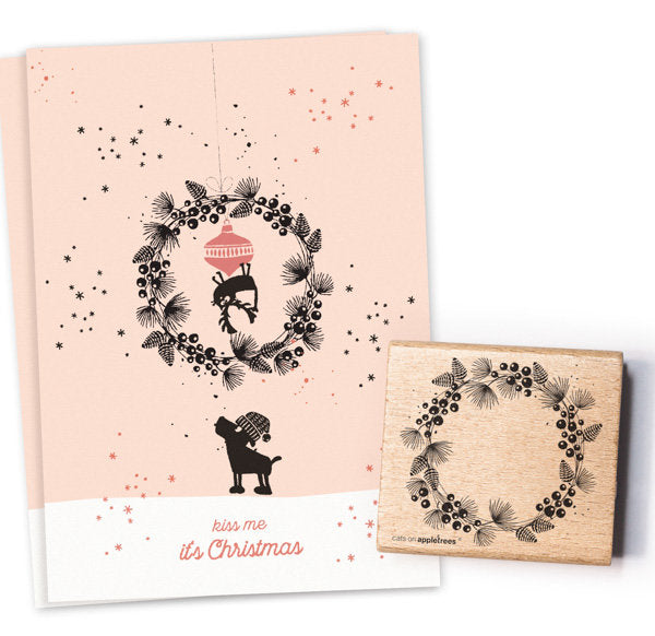 Cats on Appletrees - Christmas Wreath 2-Stempel-DutchMills