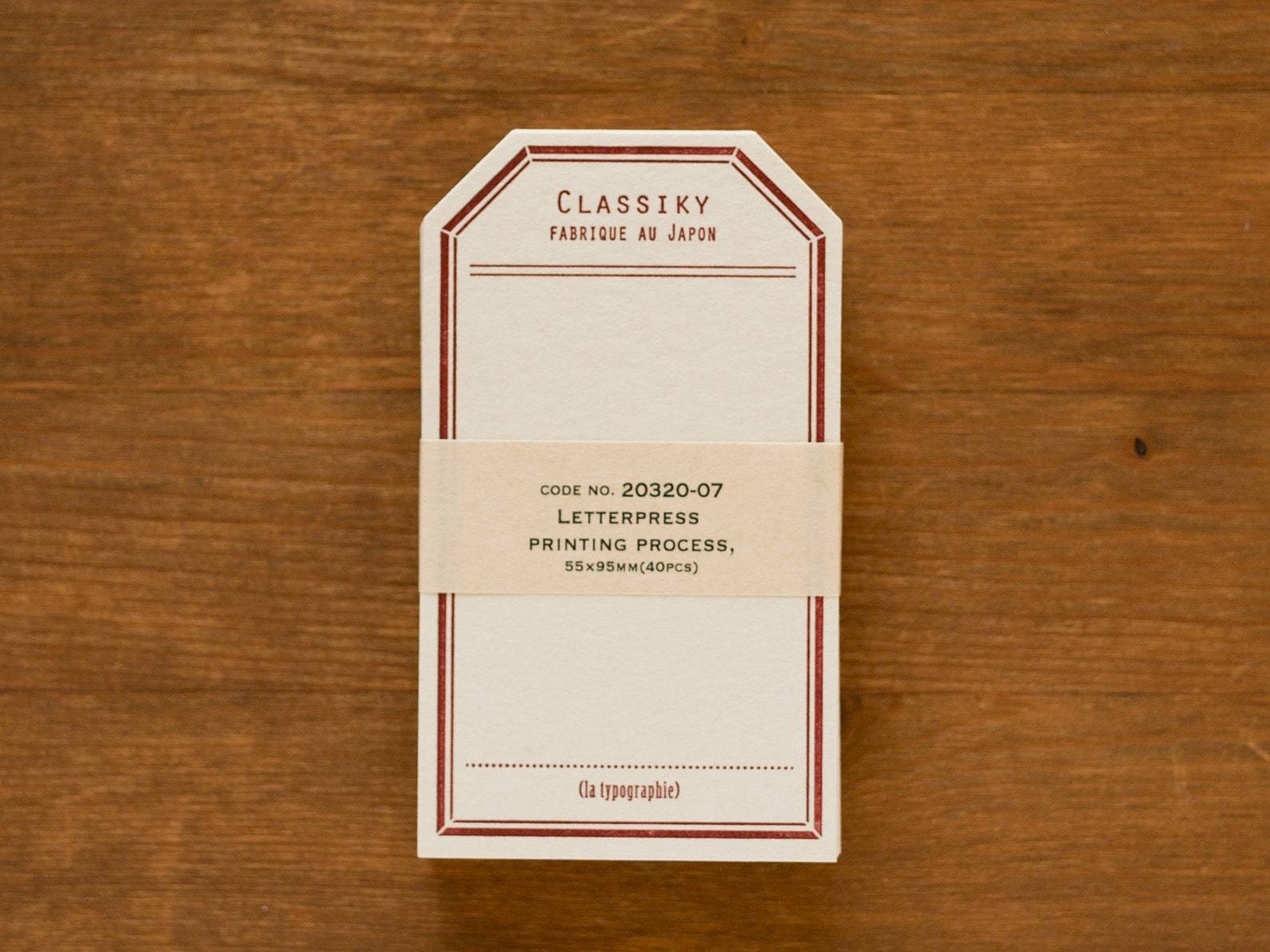Classiky - Letterpress Label Card (Red) - 20 stuks-Letterpress-DutchMills