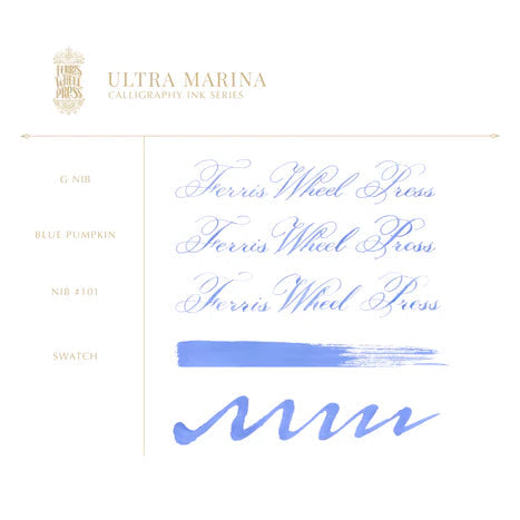 Ferris Wheel Press - 28ml Ultra Marina Calligraphy Ink-Inkt-DutchMills