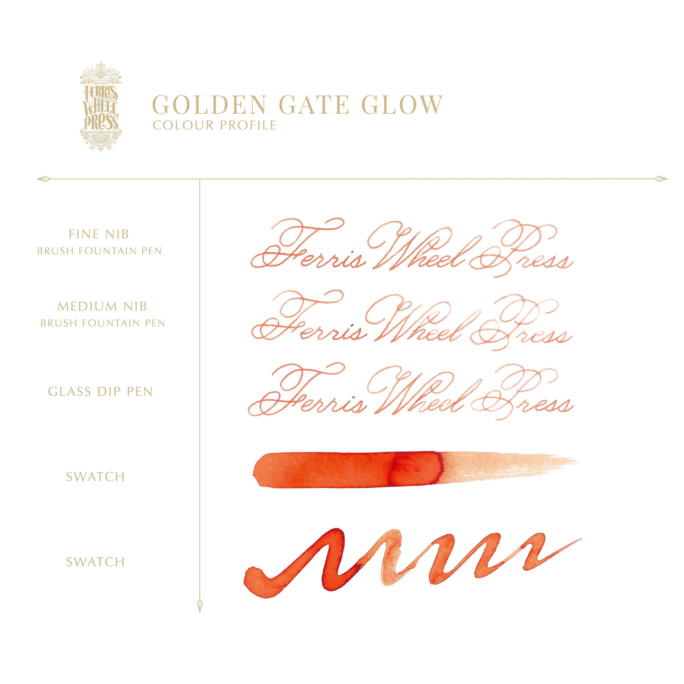 Ferris Wheel Press - 38ml Golden Gate Glow Ink-Inkt-DutchMills