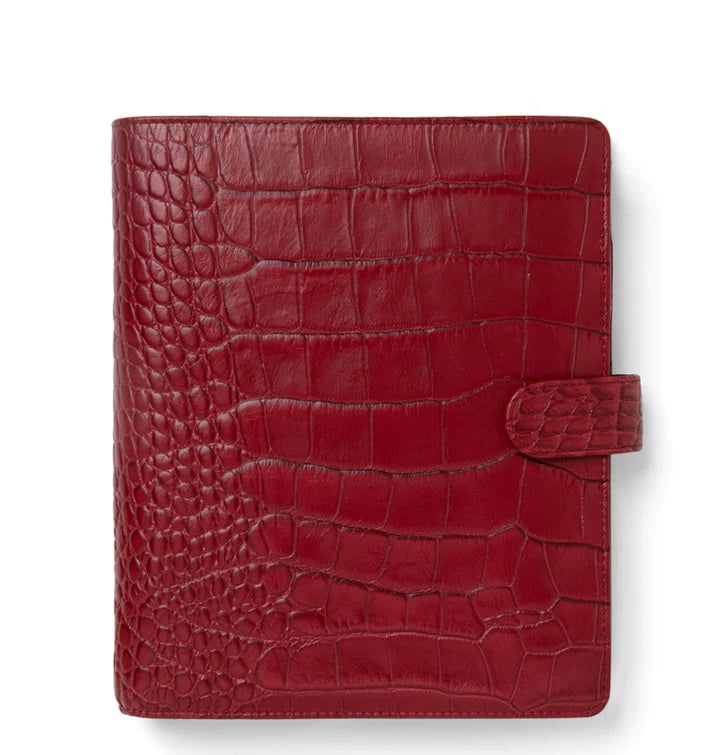 Filofax - A5 Leather Organiser - Classic Croc - Cherry-Organiser-DutchMills