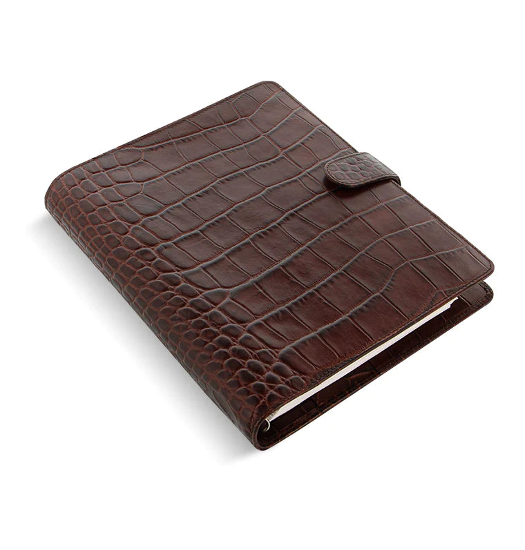 Filofax - Classic Croc A5 Leather Organiser - Chestnut-Organiser-DutchMills