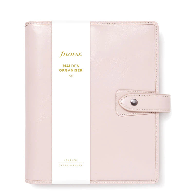 Filofax - A5 Leather Organiser - Malden - Pink-Organiser-DutchMills