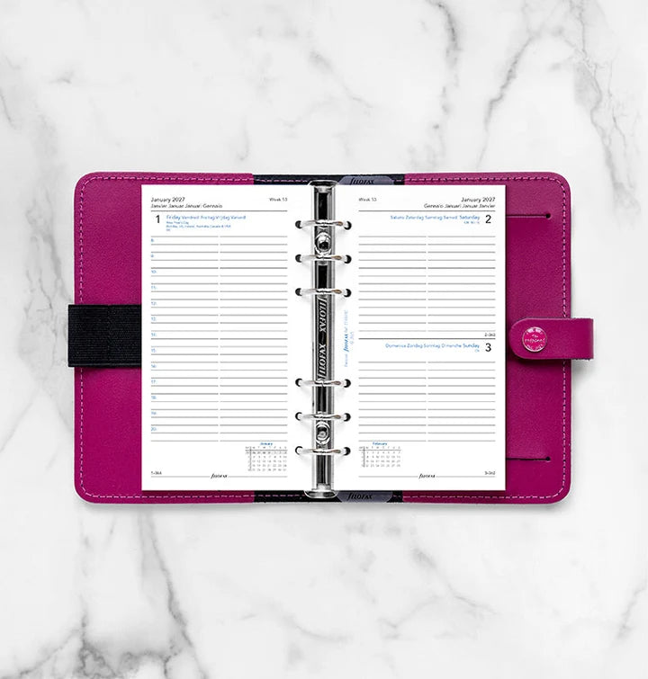 Filofax - One Day on a Page Diary 2027 Multilanguage - Personal Organiser Refill-Agenda-DutchMills