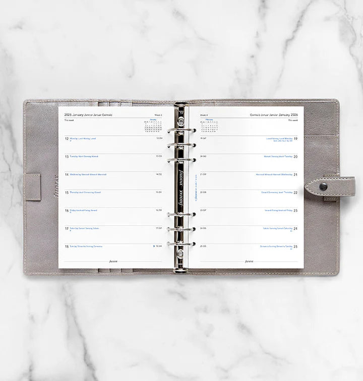 Filofax - Week On One Page Diary 2026 - Multilanguage - A5 Organiser Refill-Agenda-DutchMills