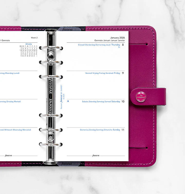 Filofax - Minimal Week on Two Pages 2026 Multilanguage - Personal Organiser Refill-Agenda-DutchMills