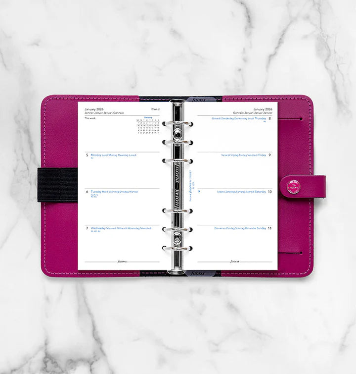 Filofax - Minimal Week on Two Pages 2026 Multilanguage - Personal Organiser Refill-Agenda-DutchMills