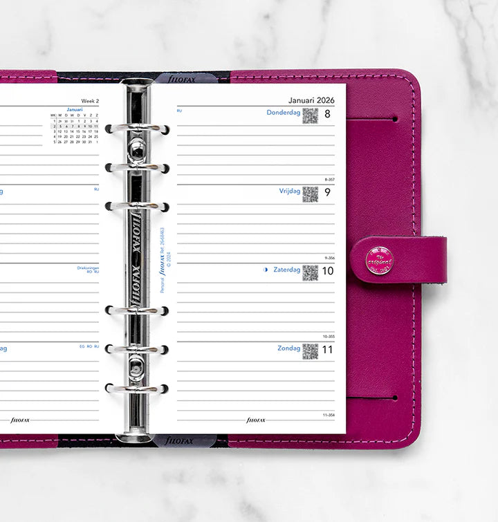 Filofax - Week op 2 Pagina's Agenda 2026 - Gelinieerd Wit - Personal Organiser Refill-Agenda-DutchMills