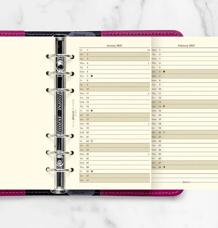 Filofax - Year Planner 2027 Vertical - Cotton Cream - Personal Organiser Refill-Agenda-DutchMills