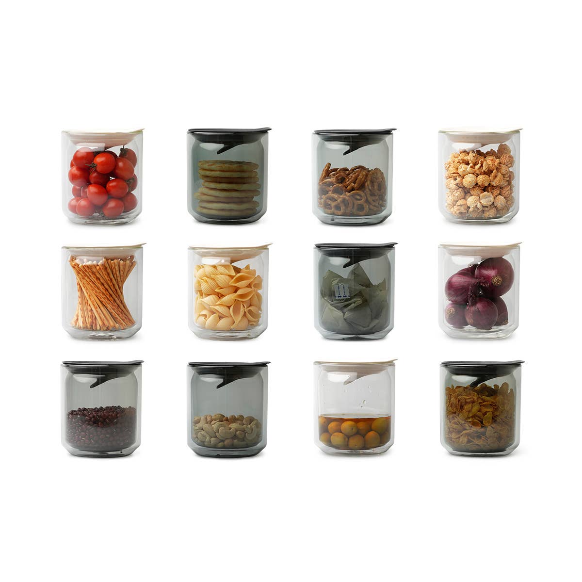Space Jar - double wall glass container: Black-DutchMills