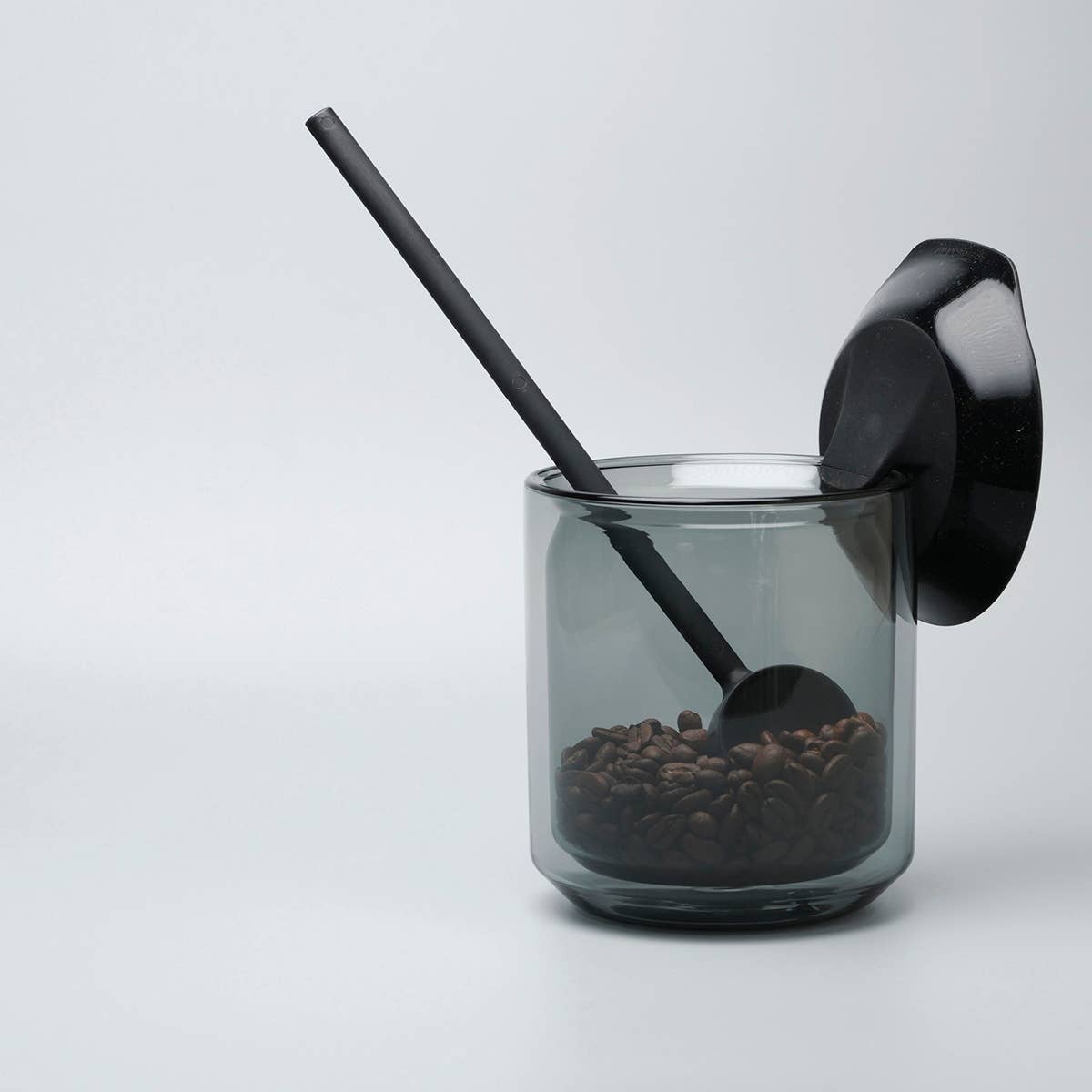 Space Jar - double wall glass container: Black-DutchMills
