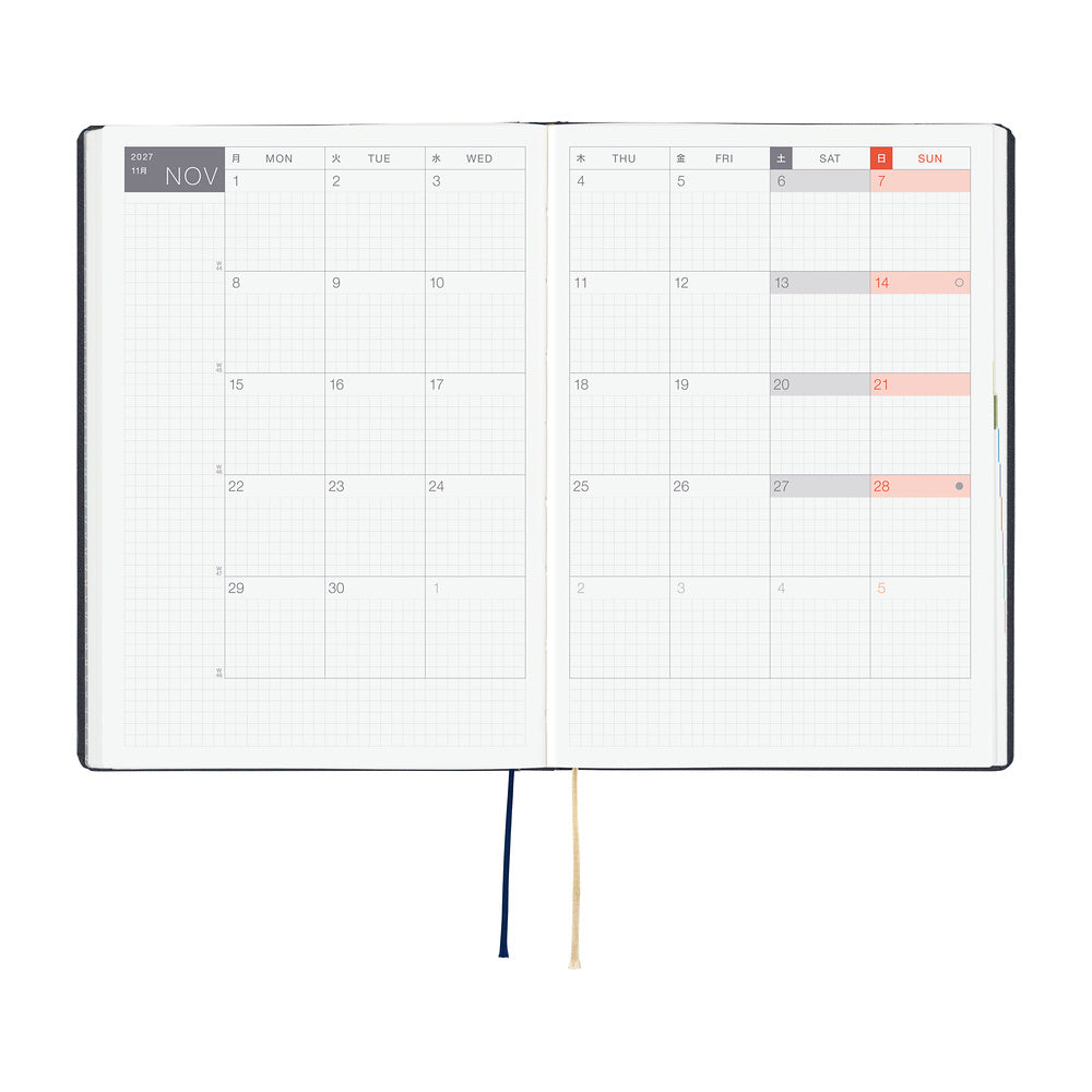 Hobonichi - HON A5 Slash (Navy) - 2027-Planner-DutchMills