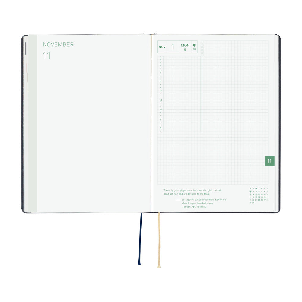Hobonichi - HON A5 Slash (Navy) - 2027-Planner-DutchMills