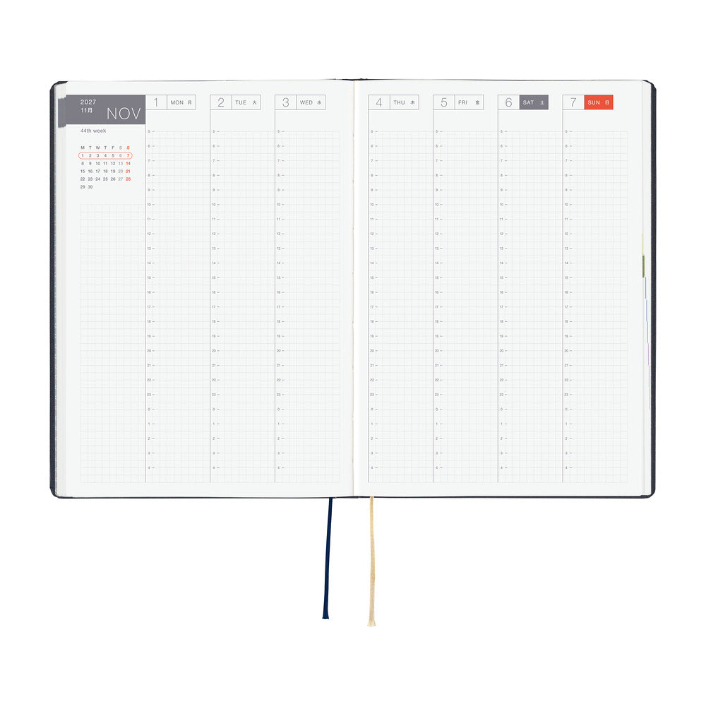 Hobonichi - HON A5 Slash (Navy) - 2027-Planner-DutchMills