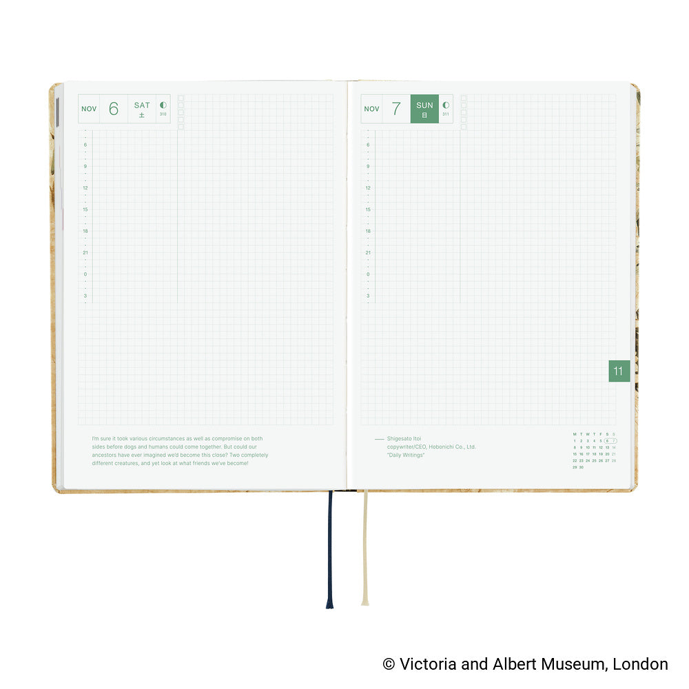 Hobonichi - HON A5 The V&A Series: Vine - 2027-Planner-DutchMills