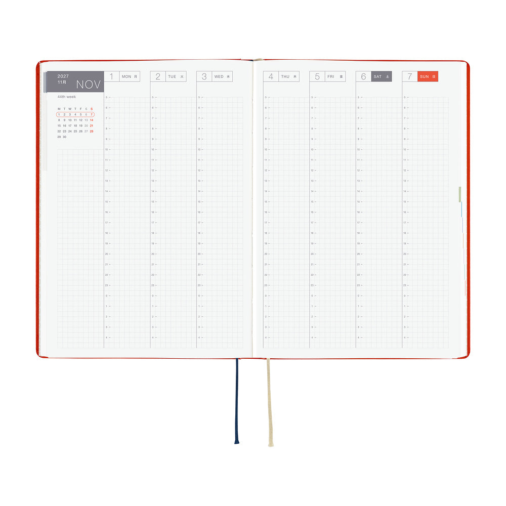 Hobonichi - HON A5 Yumi Kitagishi: White Cat and Rabbit’s Tea Room - 2027-Planner-DutchMills