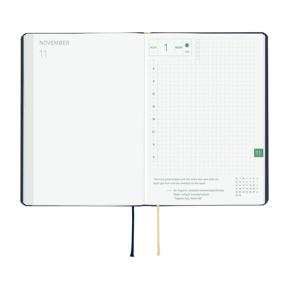 Hobonichi - HON A6 Slash (Navy) - 2027-Planner-DutchMills