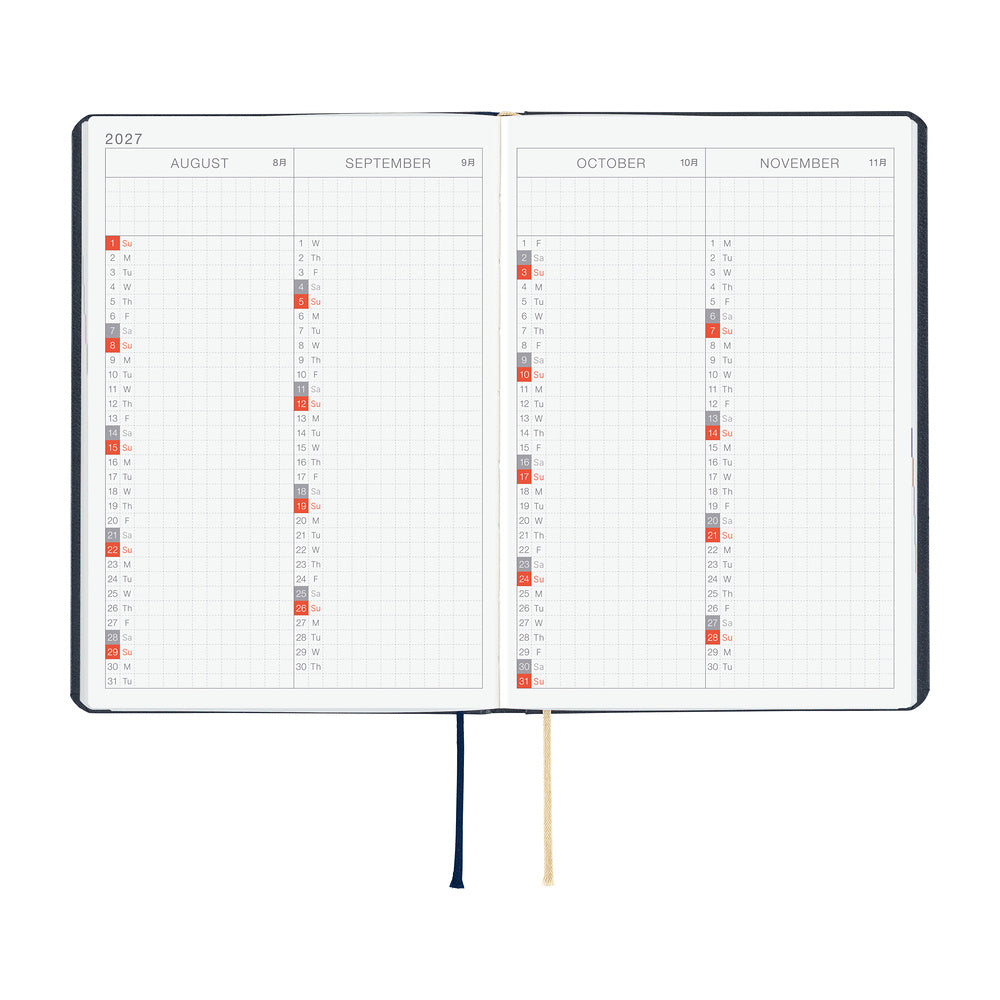 Hobonichi - HON A6 Slash (Navy) - 2027-Planner-DutchMills