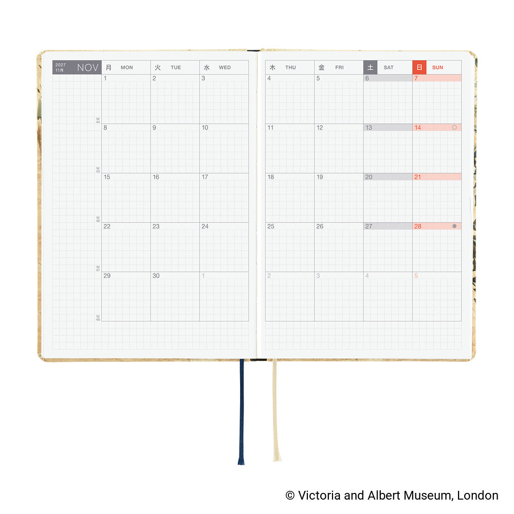 Hobonichi - HON A6 The V&A Series: Vine - 2027-Planner-DutchMills