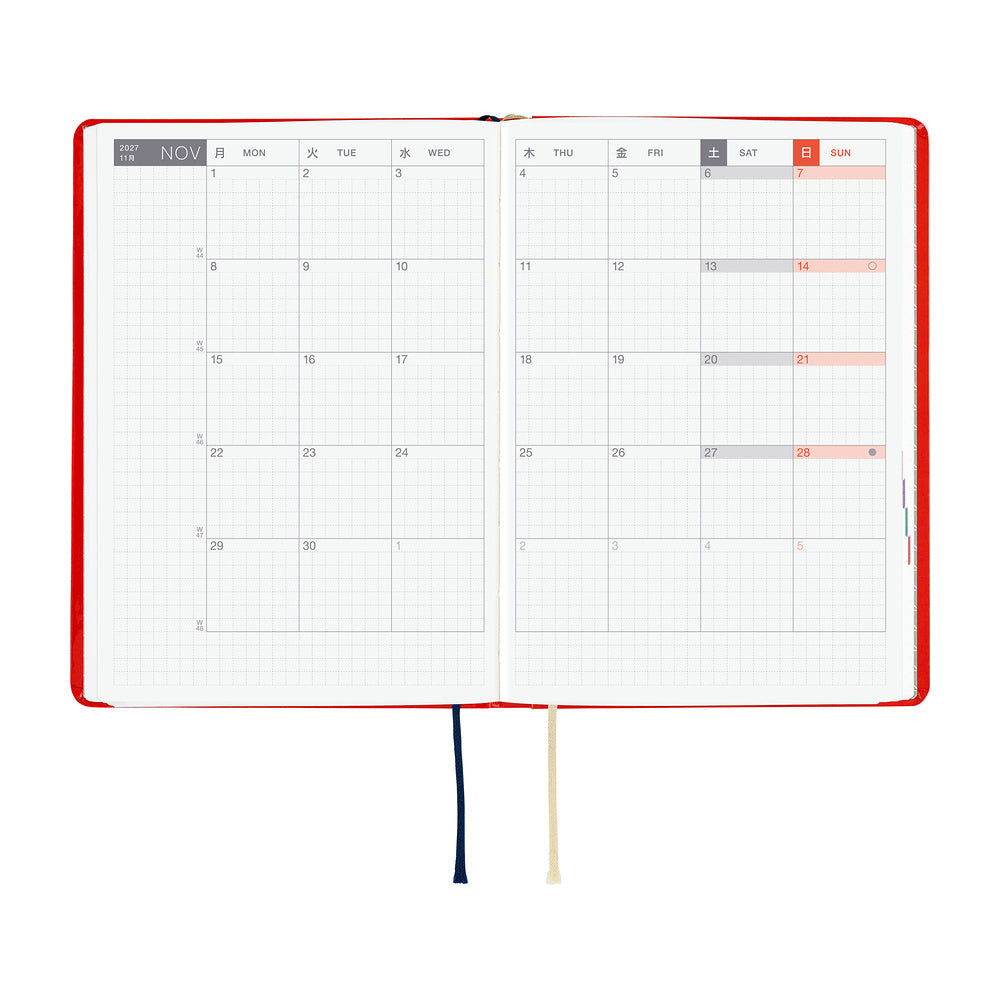 Hobonichi - HON A6 Yumi Kitagishi: White Cat and Rabbit’s Tea Room - 2027-Planner-DutchMills