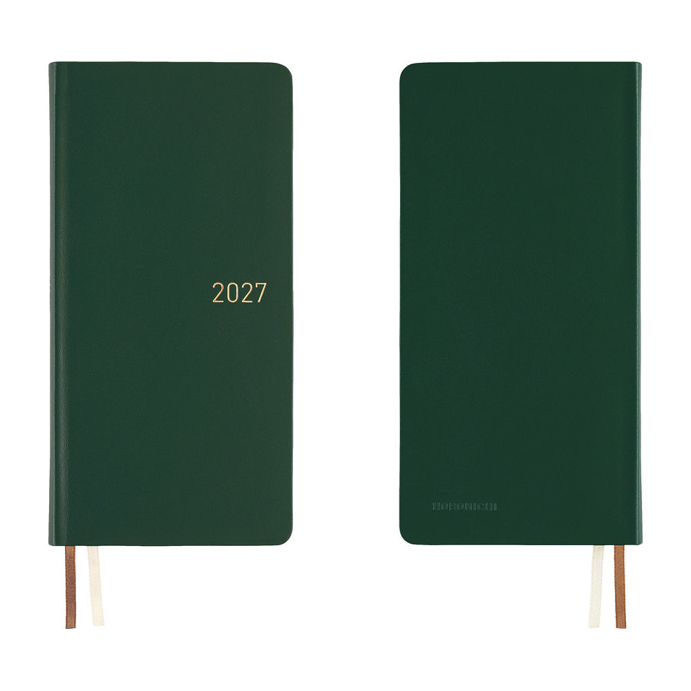 Hobonichi - Weeks Leather: Forest Green - 2027-Planner-DutchMills