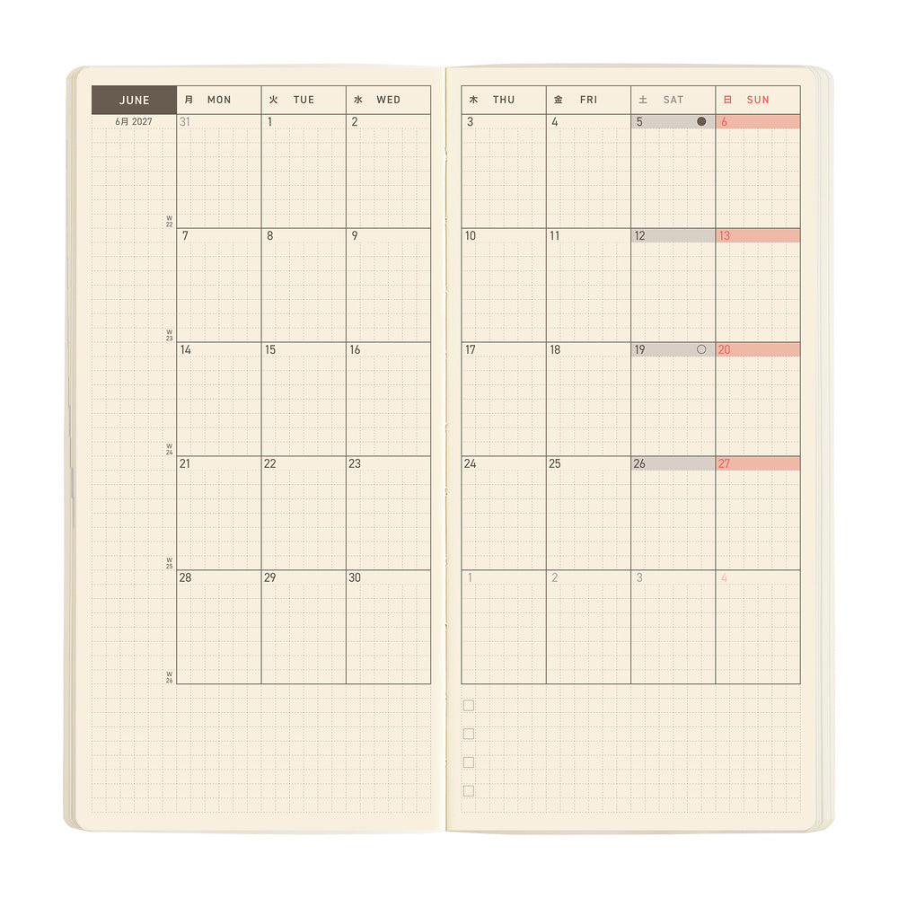Hobonichi - Weeks MEGA Sneaker: Mandarin Orange - 2027-Planner-DutchMills