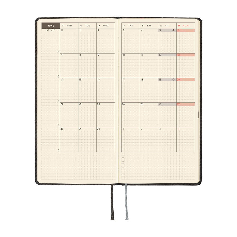 Hobonichi - Weeks Paper Series: Black Argyle - 2027-Planner-DutchMills